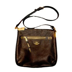 COACH Cross Body Bag/Tote- black leather